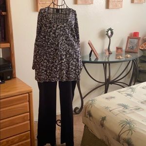 Black and white sweater with matching pants